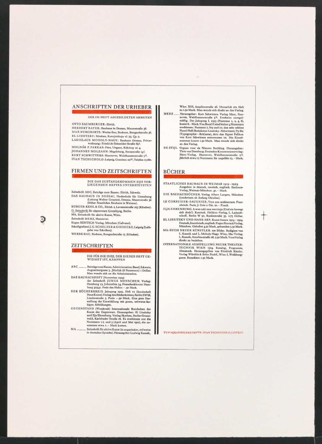 Druckfahnen für den Abbildungsteil von Leben und Werk des Typographen Jan Tschichold — Blatt 147
