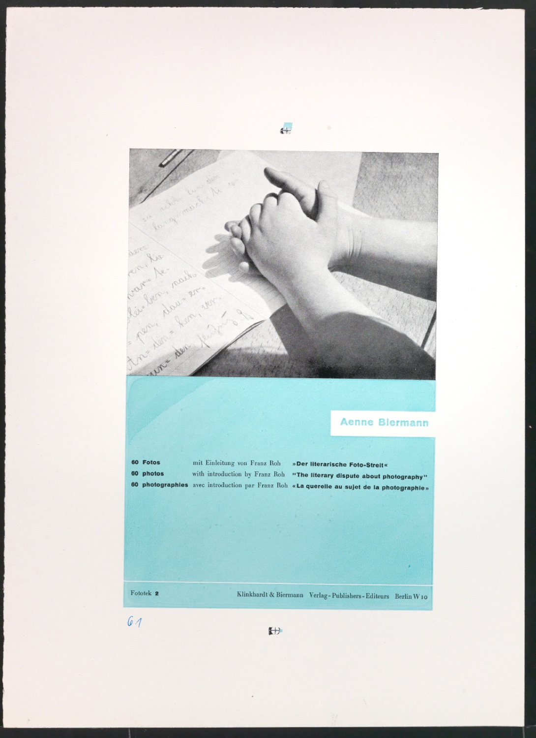 Druckfahnen für den Abbildungsteil von Leben und Werk des Typographen Jan Tschichold — Blatt 149