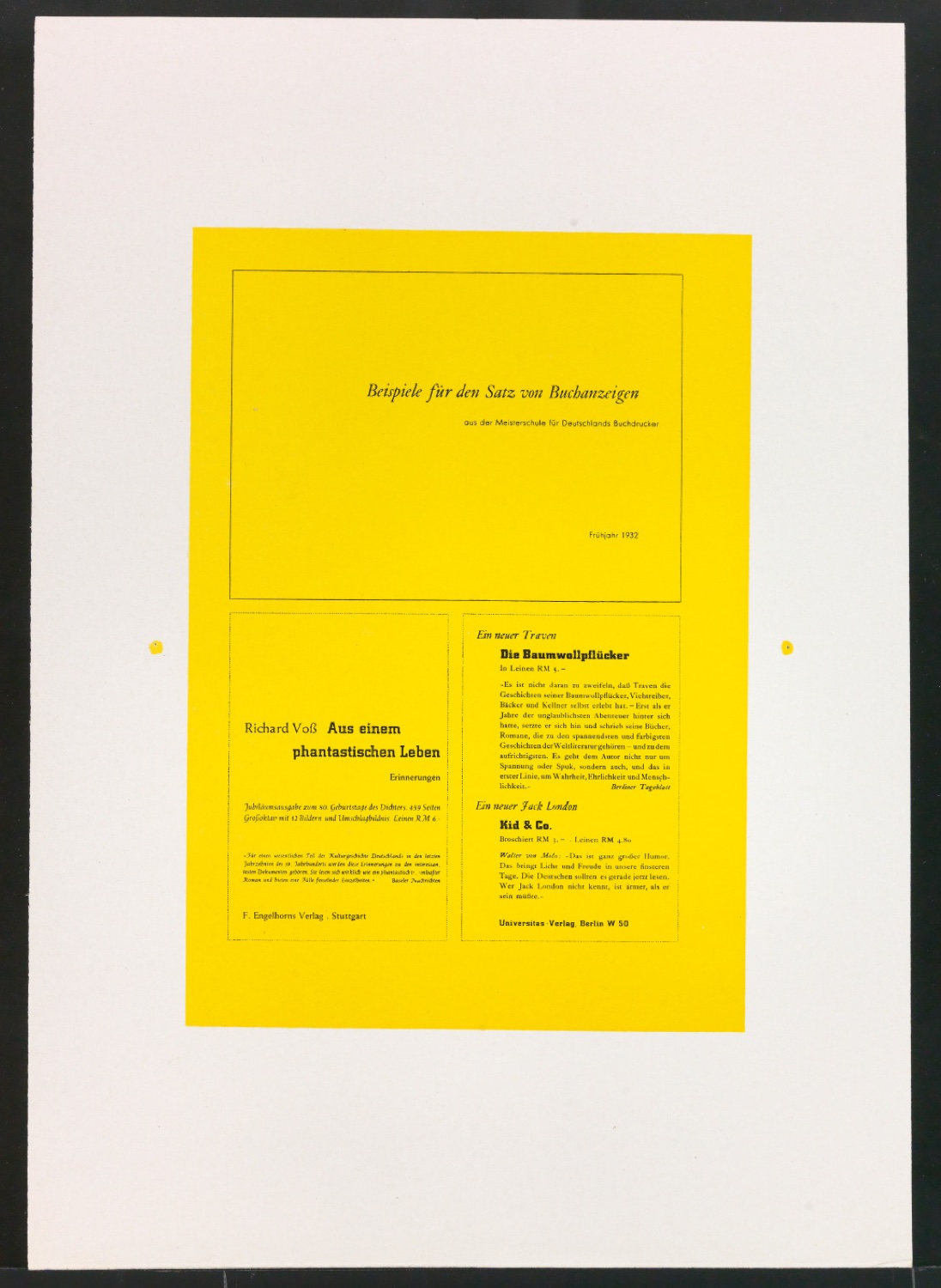 Druckfahnen für den Abbildungsteil von Leben und Werk des Typographen Jan Tschichold — Blatt 165