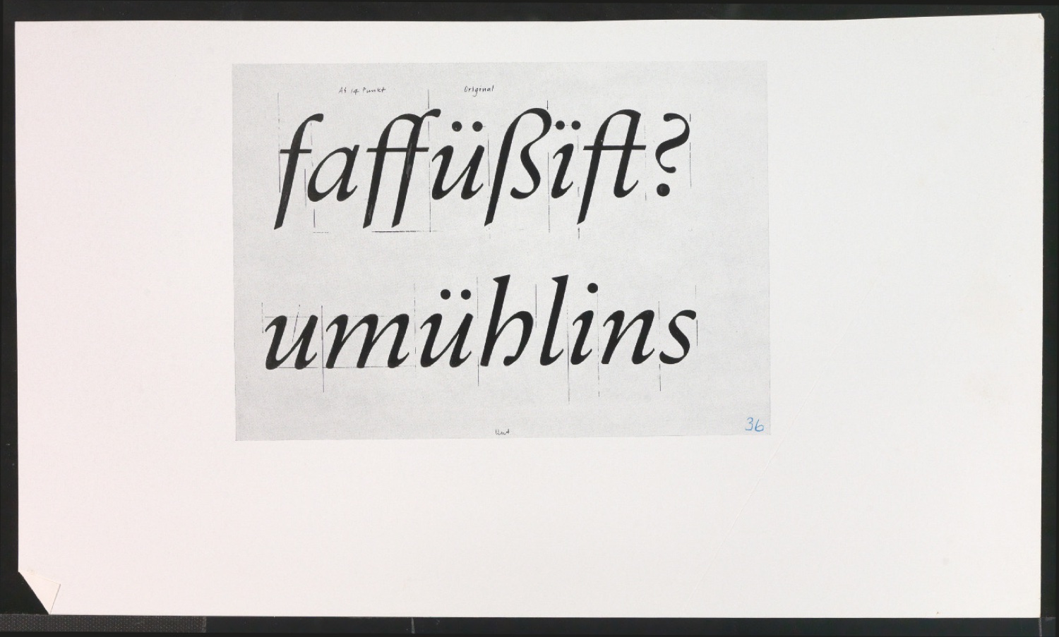Druckfahnen für den Abbildungsteil von Leben und Werk des Typographen Jan Tschichold — Blatt 7