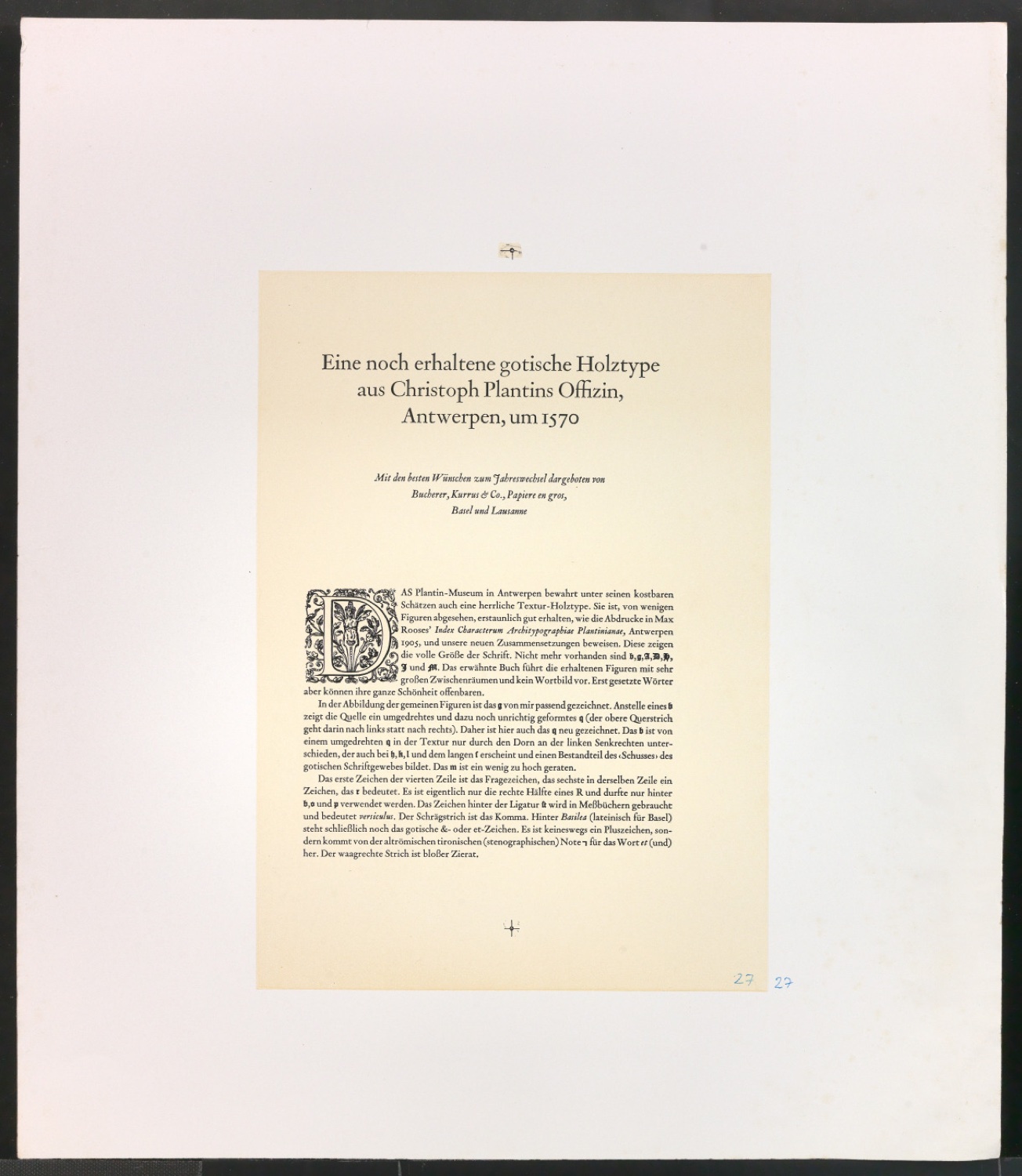 Druckfahnen für den Abbildungsteil von Leben und Werk des Typographen Jan Tschichold — Blatt 37