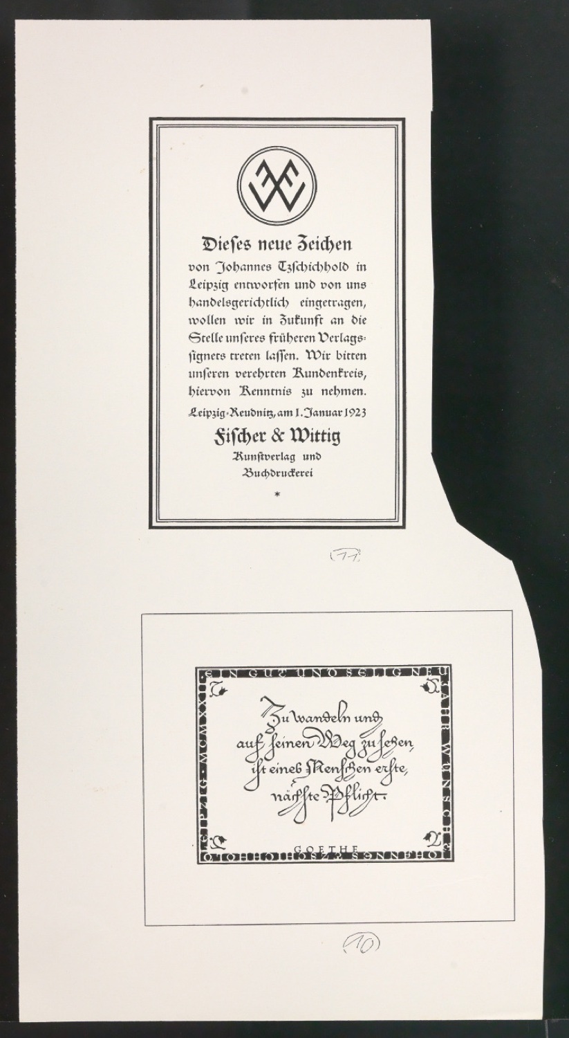 Druckfahnen für den Abbildungsteil von Leben und Werk des Typographen Jan Tschichold — Blatt 41