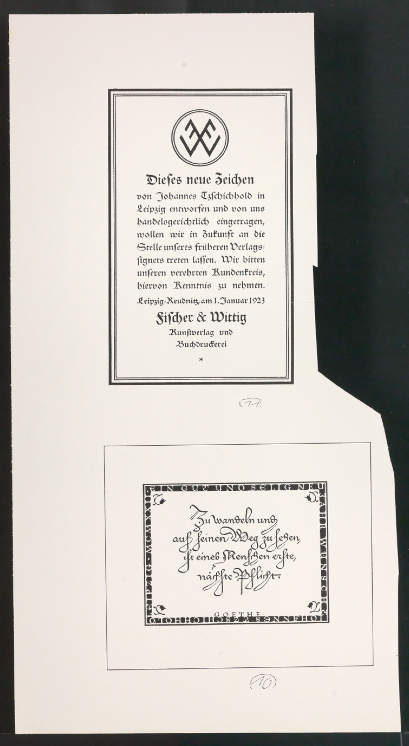 Druckfahnen für den Abbildungsteil von Leben und Werk des Typographen Jan Tschichold — Blatt 43