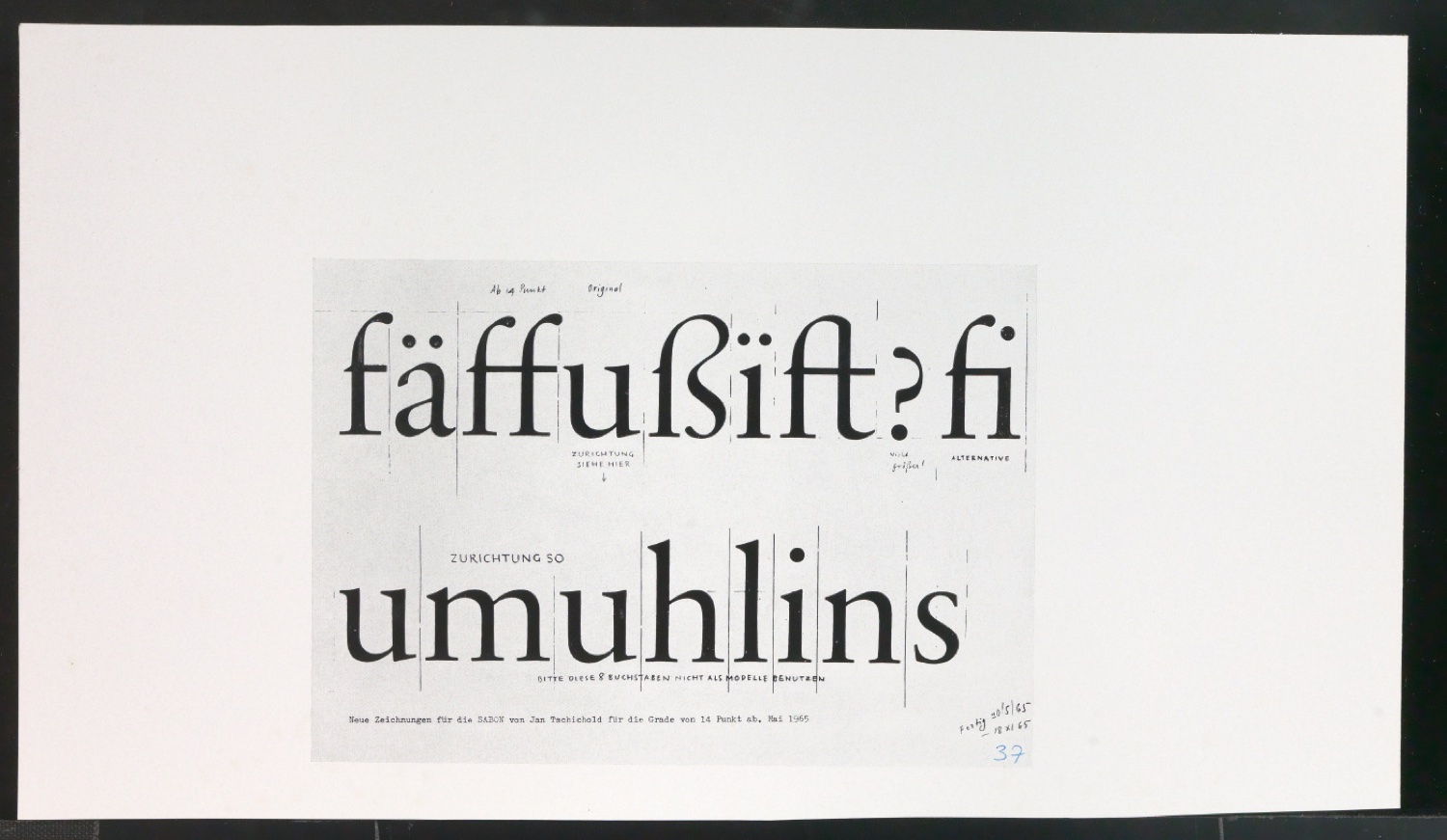 Druckfahnen für den Abbildungsteil von Leben und Werk des Typographen Jan Tschichold — Blatt 79