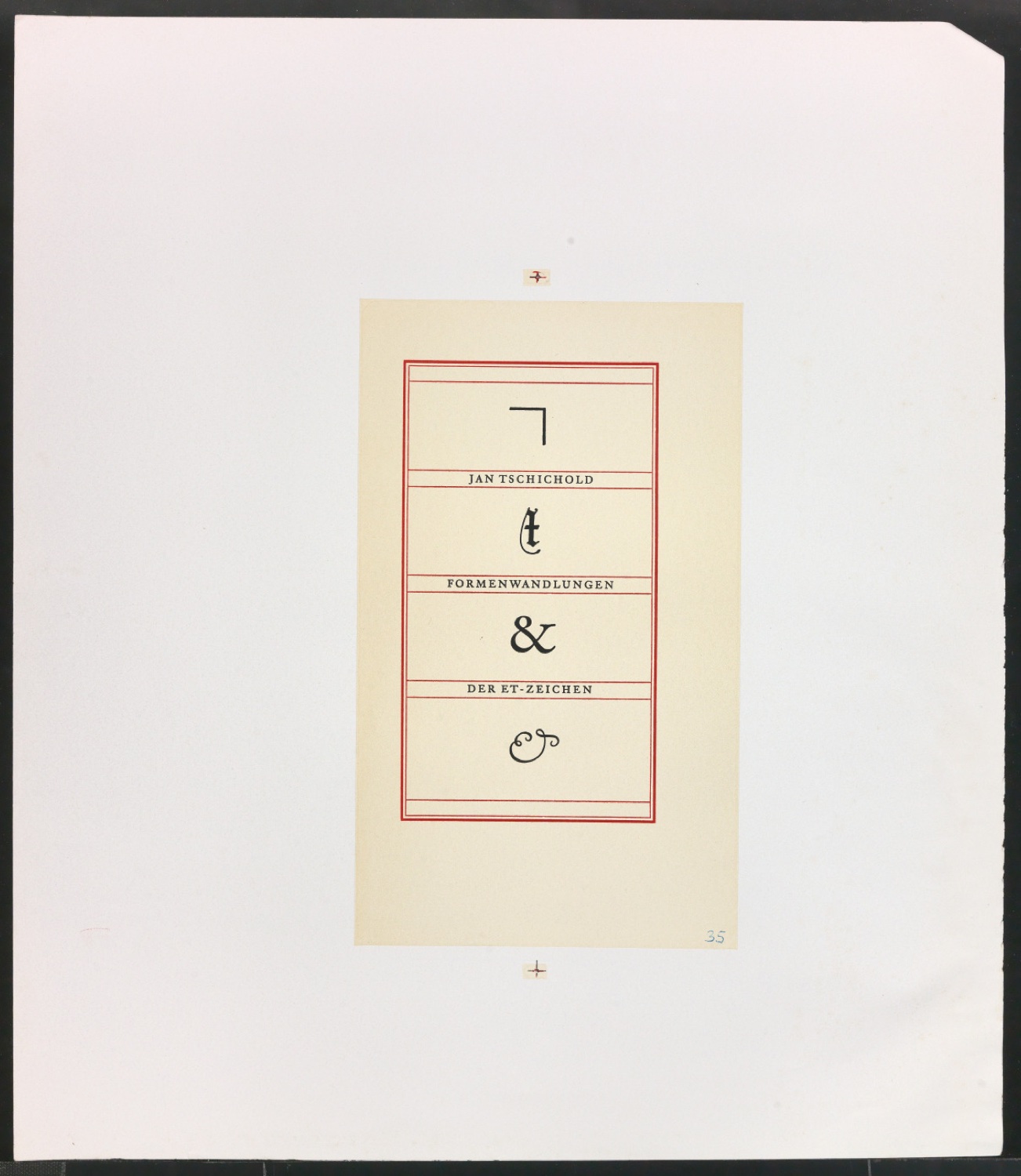 Druckfahnen für den Abbildungsteil von Leben und Werk des Typographen Jan Tschichold — Blatt 89