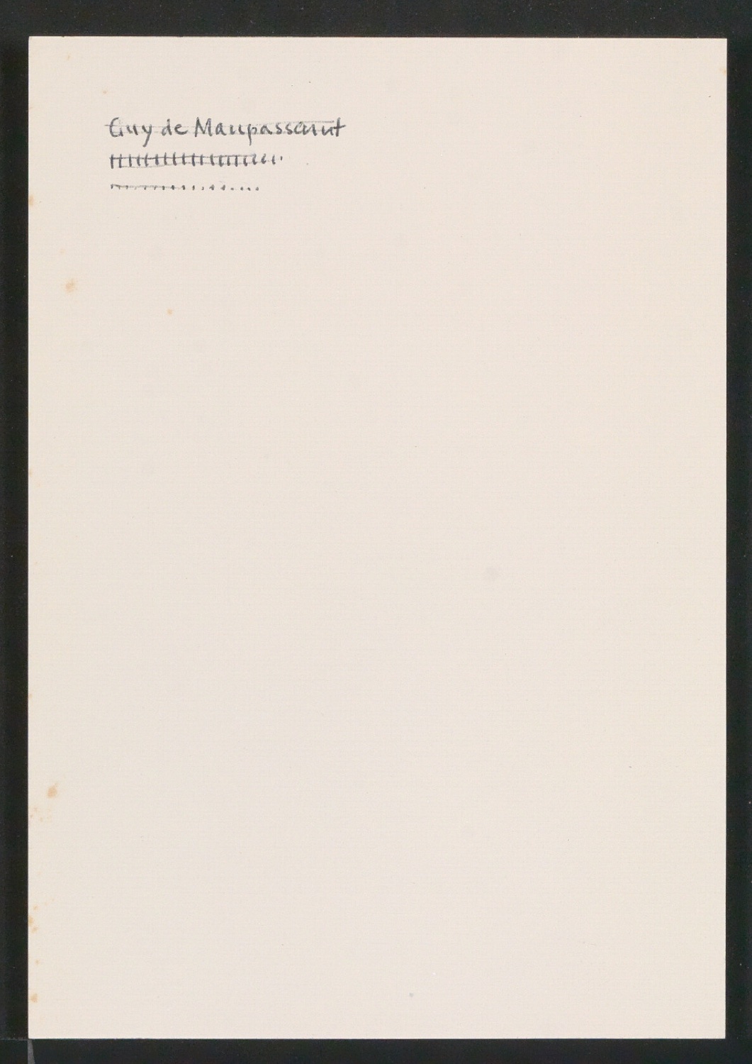 Entwurfsskizzen Guy de Maupassant und Firmenzeichen — Blatt 3