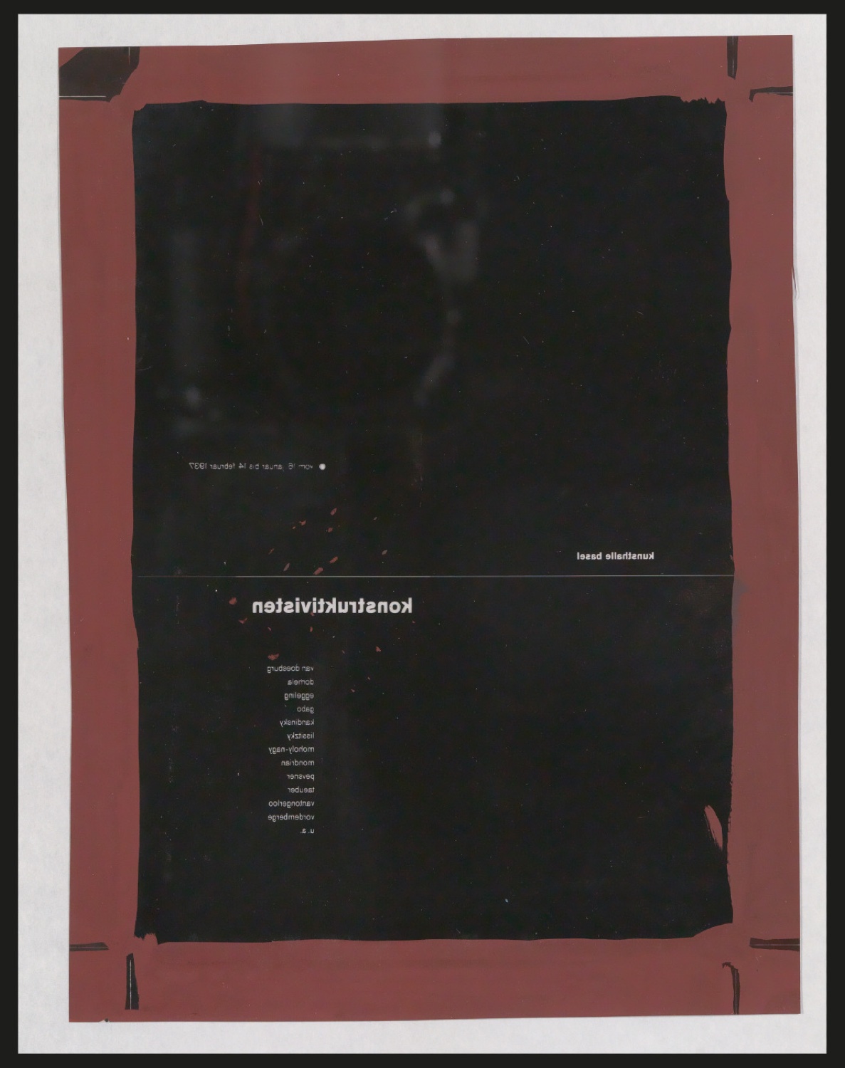 Schriftbildträger für den Lichtsatz mit Titelseite von konstruktivisten — Blatt 2