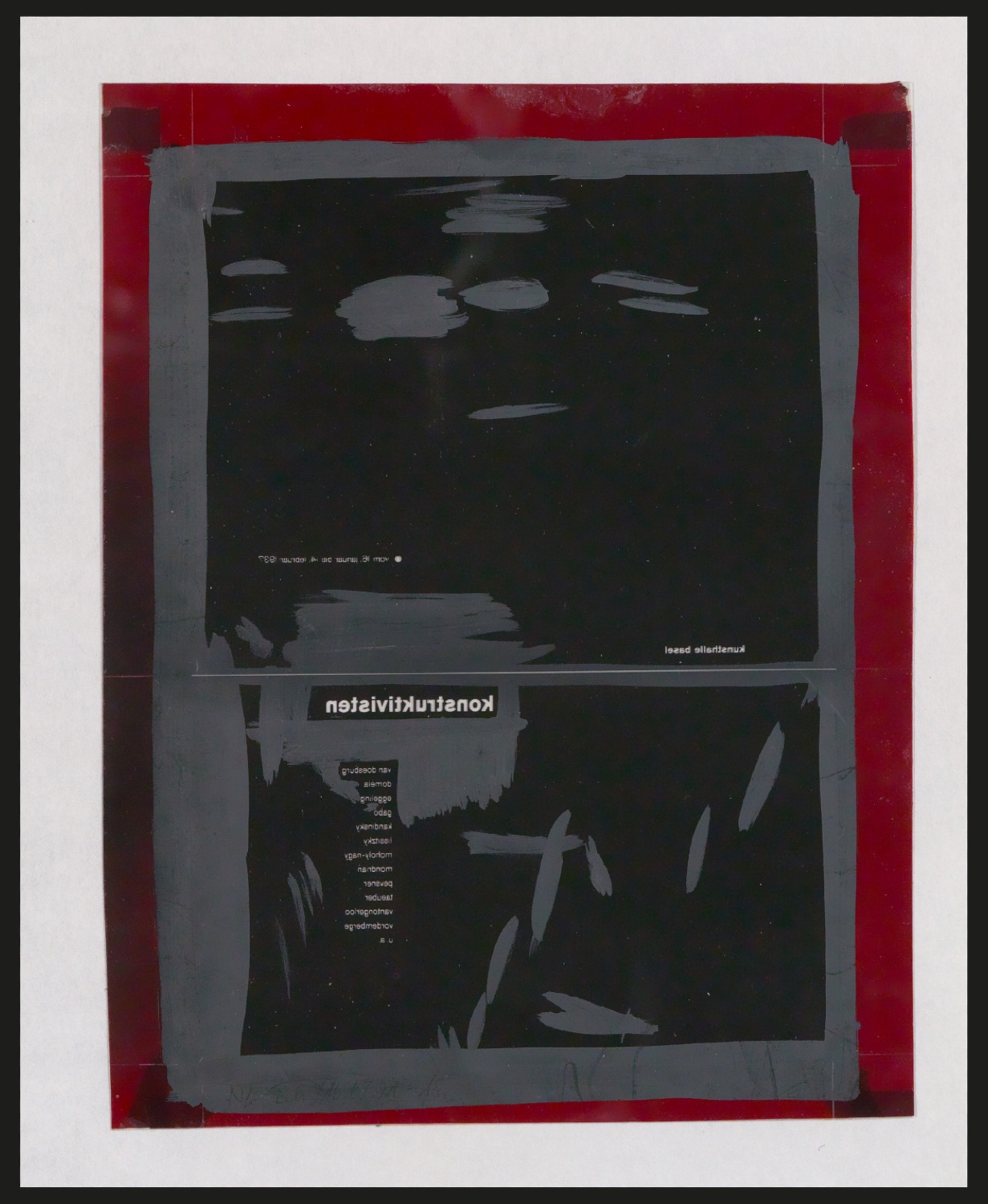 Schriftbildträger für den Lichtsatz mit Titelseite von konstruktivisten — Blatt 4
