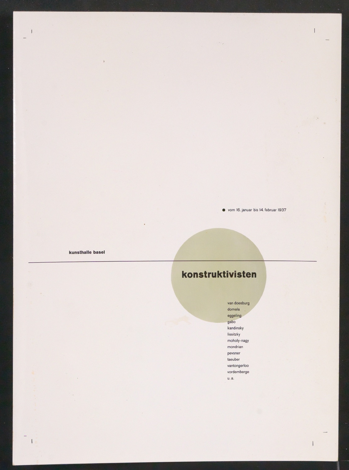 Verkleinerte Reproduktionen von Ausstellungsplakat konstruktivisten — Blatt 1