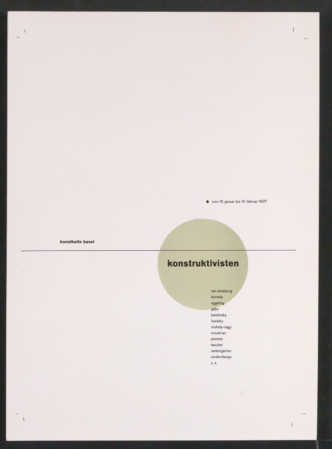 Verkleinerte Reproduktionen von Ausstellungsplakat konstruktivisten — Blatt 5