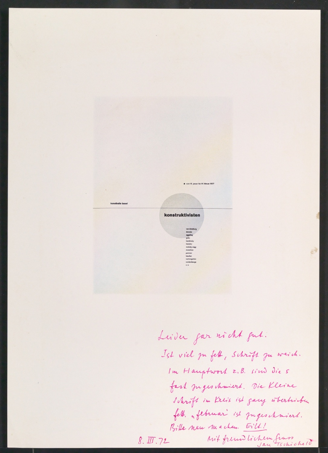 Verkleinerte Reproduktionen von Ausstellungsplakat konstruktivisten — Blatt 7