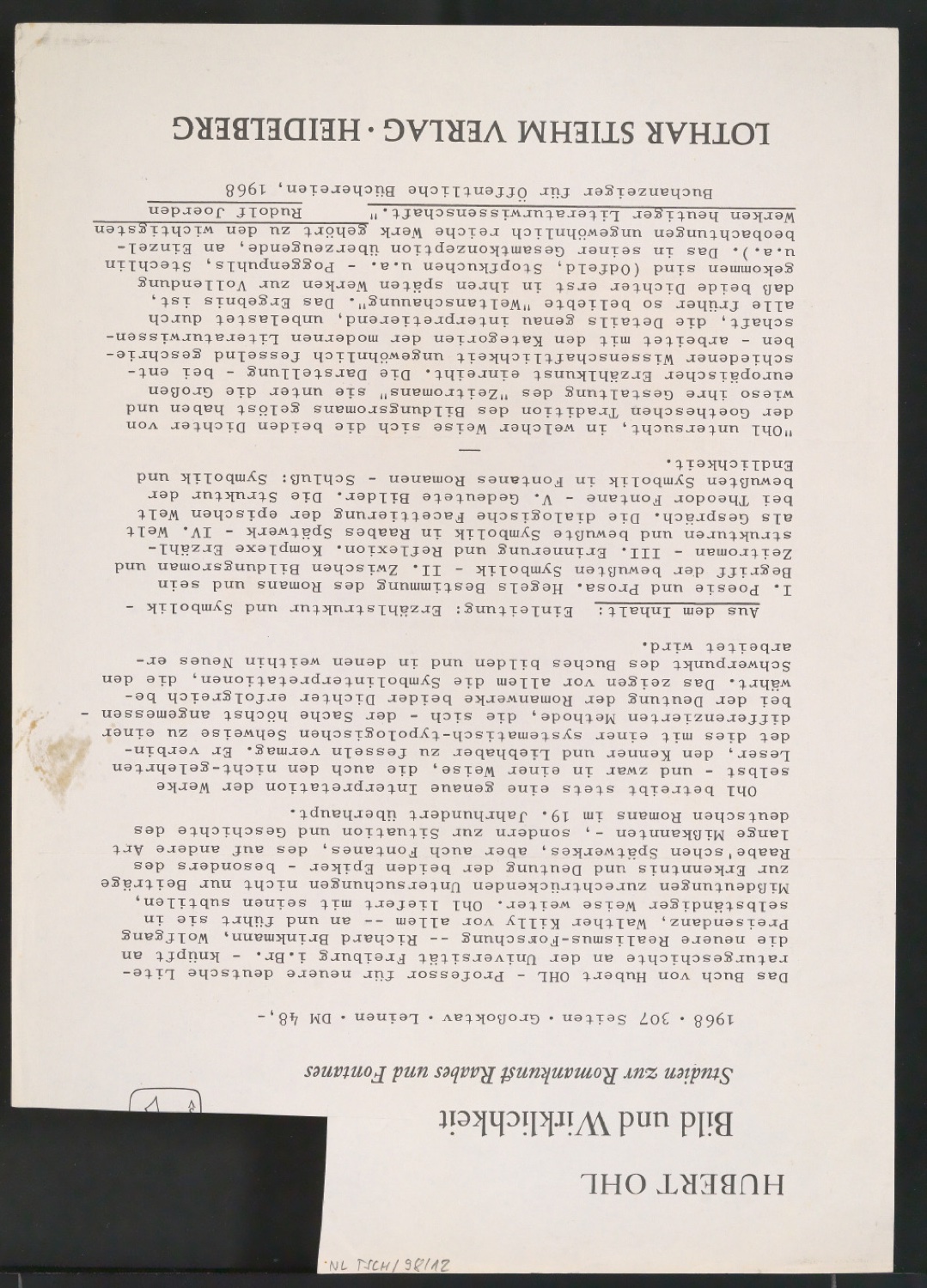Entwurfsskizzen von Titelblatt und Verlegermarke für Leben und Werk des Typographen Jan Tschichold — Blatt 15