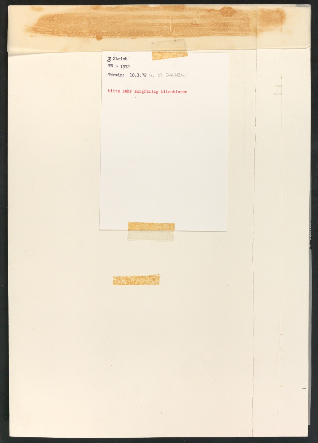 Klischeevorlage einer Illustration des Moyllus-Alphabets für Typographische Monatsblätter, Nr. 4, 1972 — Blatt 1