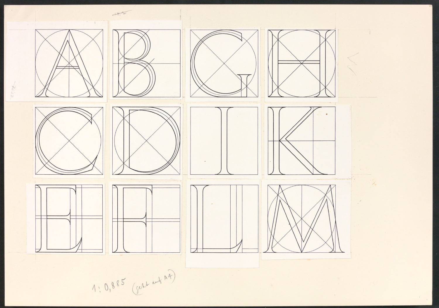 Zwei montierte Bögen mit Illustrationen aus Das Alphabet des Damianus Moyllus — Blatt 1