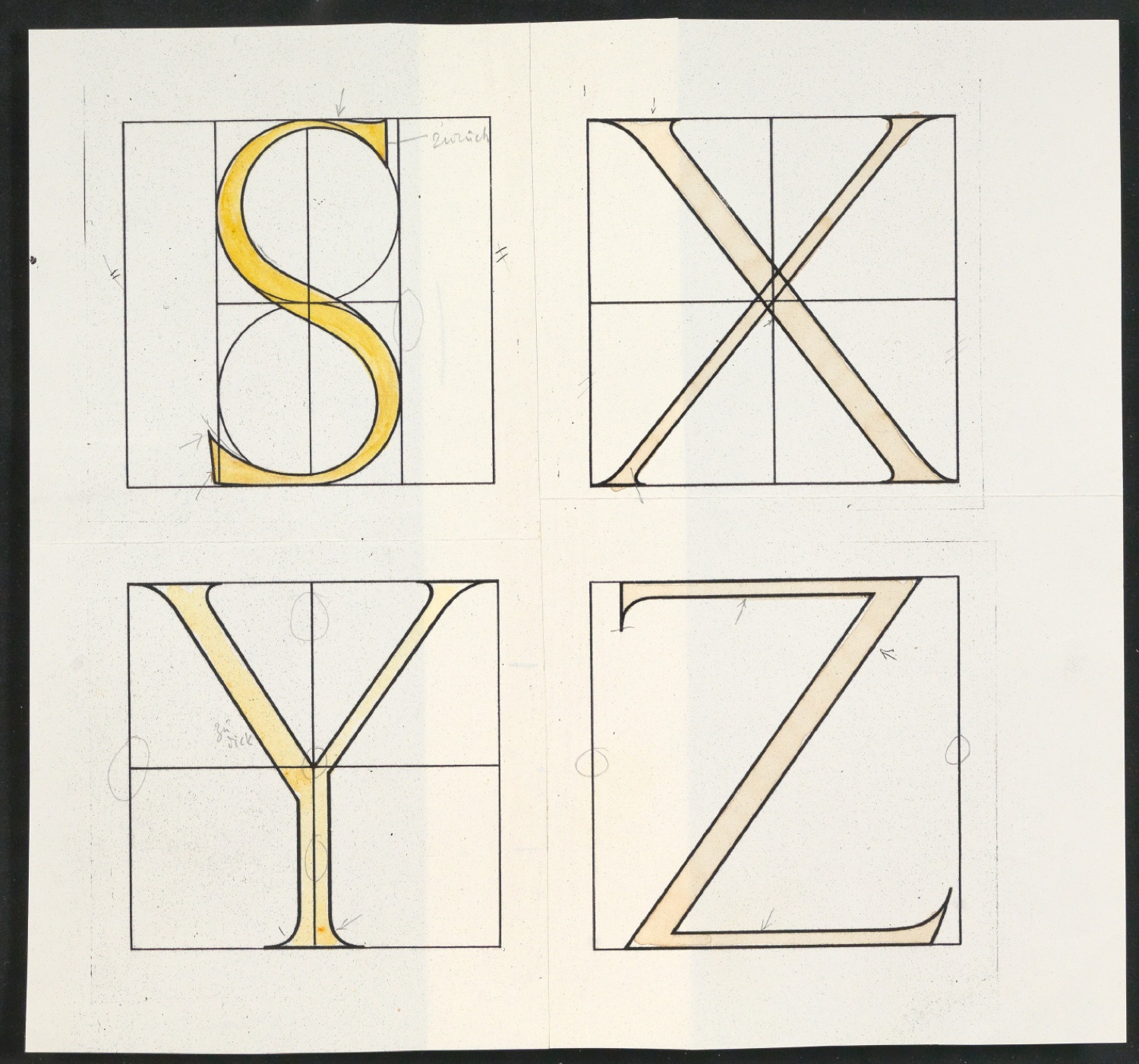 Handkolorierte Probedrucke für Illustrationen von Das Alphabet des Damianus Moyllus — Blatt 11
