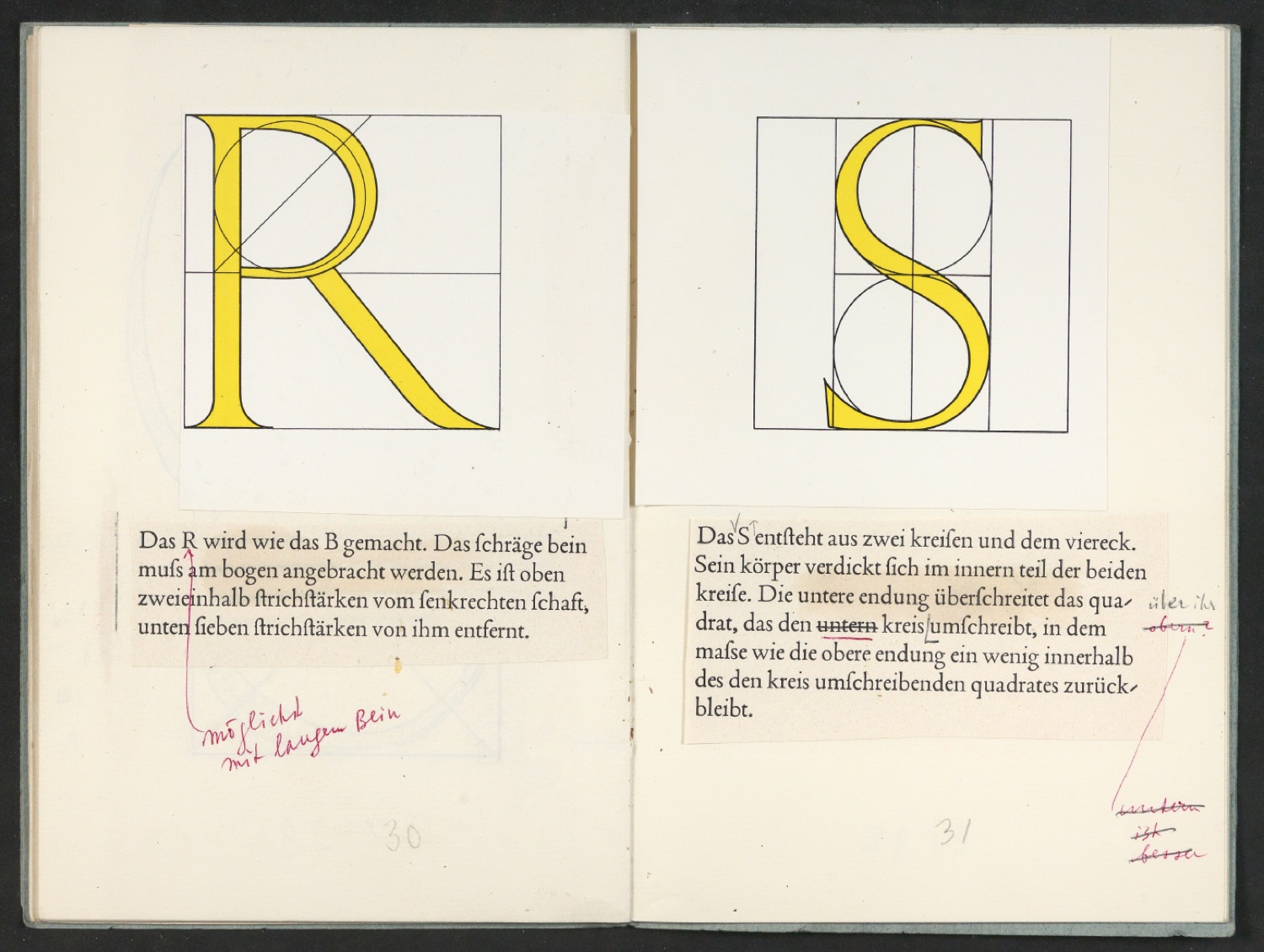 Broschur mit montierten Probedrucken für Das Alphabet des Damianus Moyllus — Blatt 20