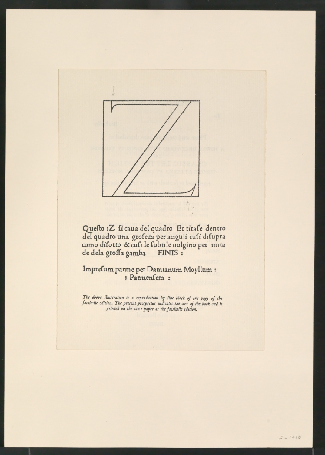 Notizen auf Ausschnitten aus dem Alfabeto für die Gestaltung von Das Alphabet des Damianus Moyllus — Blatt 1
