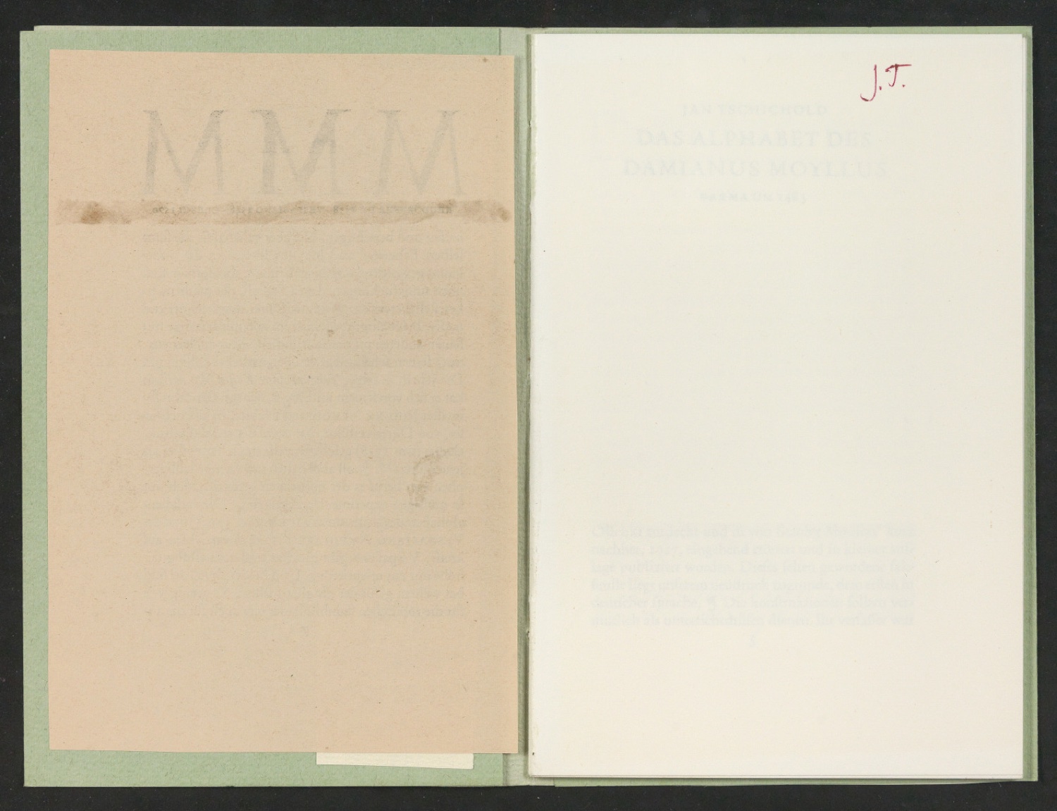 Korrigierter Probedruck von Das Alphabet des Damianus Moyllus — Blatt 3