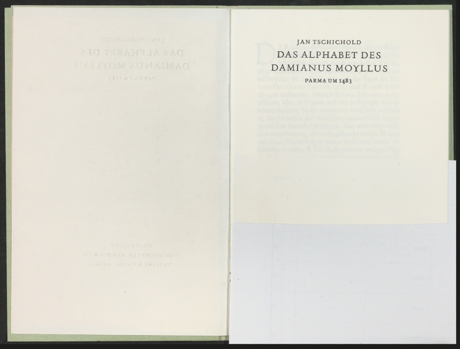 Korrigierter Probedruck von Das Alphabet des Damianus Moyllus — Blatt 4