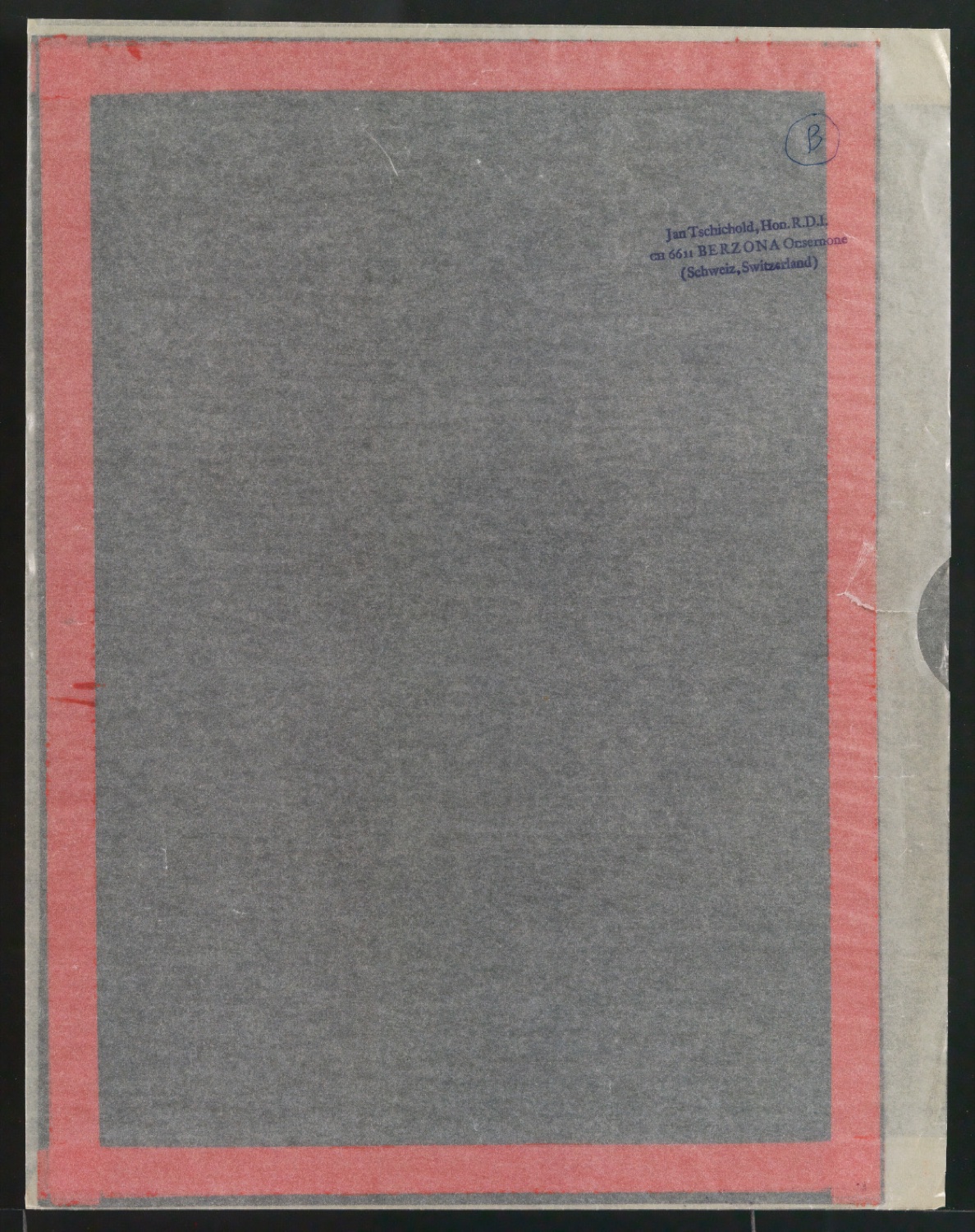 Arbeitstransparent und Klischeevorlage für eine Illustration mit Fotogramm Pelikan Tinte — Blatt 5