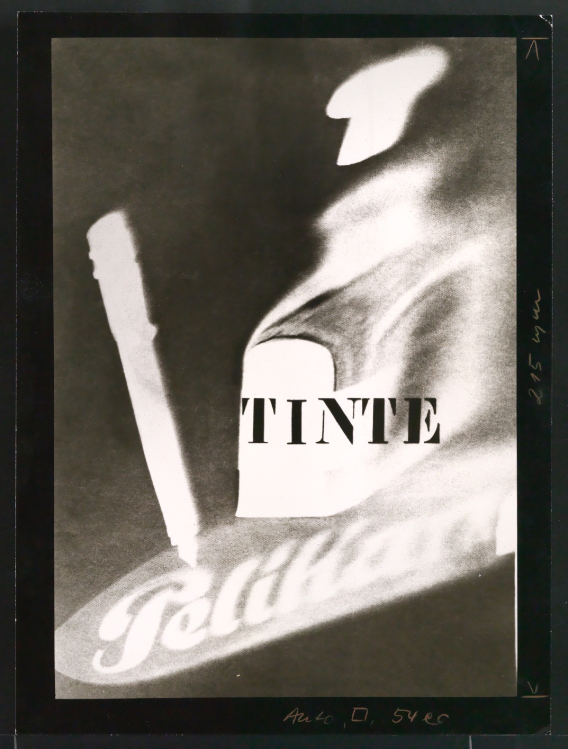 Notiz, Reproduktion und Probedruck für Fotogramm Pelikan Tinte — Blatt 5