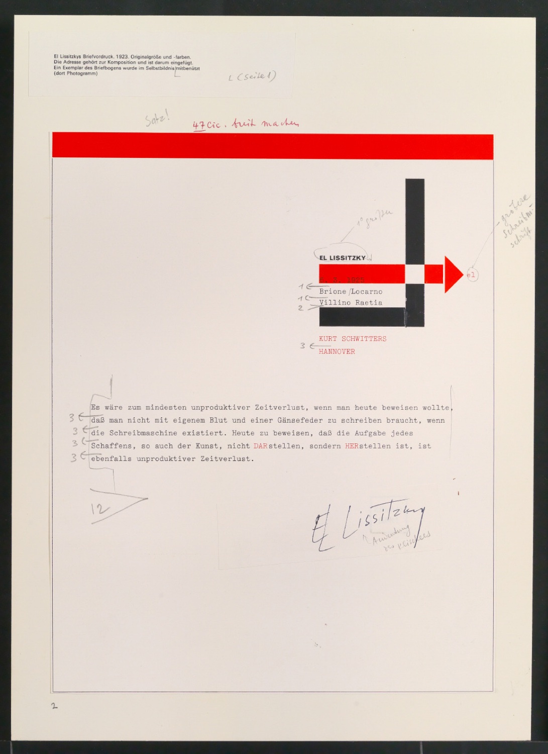 Werke und Aufsätze über El Lissitzky (1890-1941) — Blatt 3