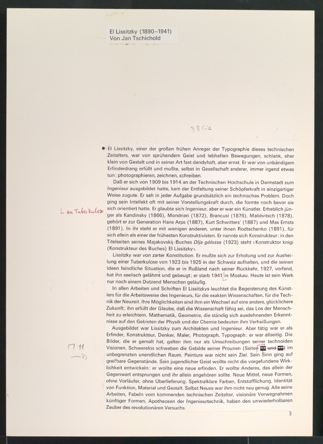 Werke und Aufsätze über El Lissitzky (1890-1941) — Blatt 5