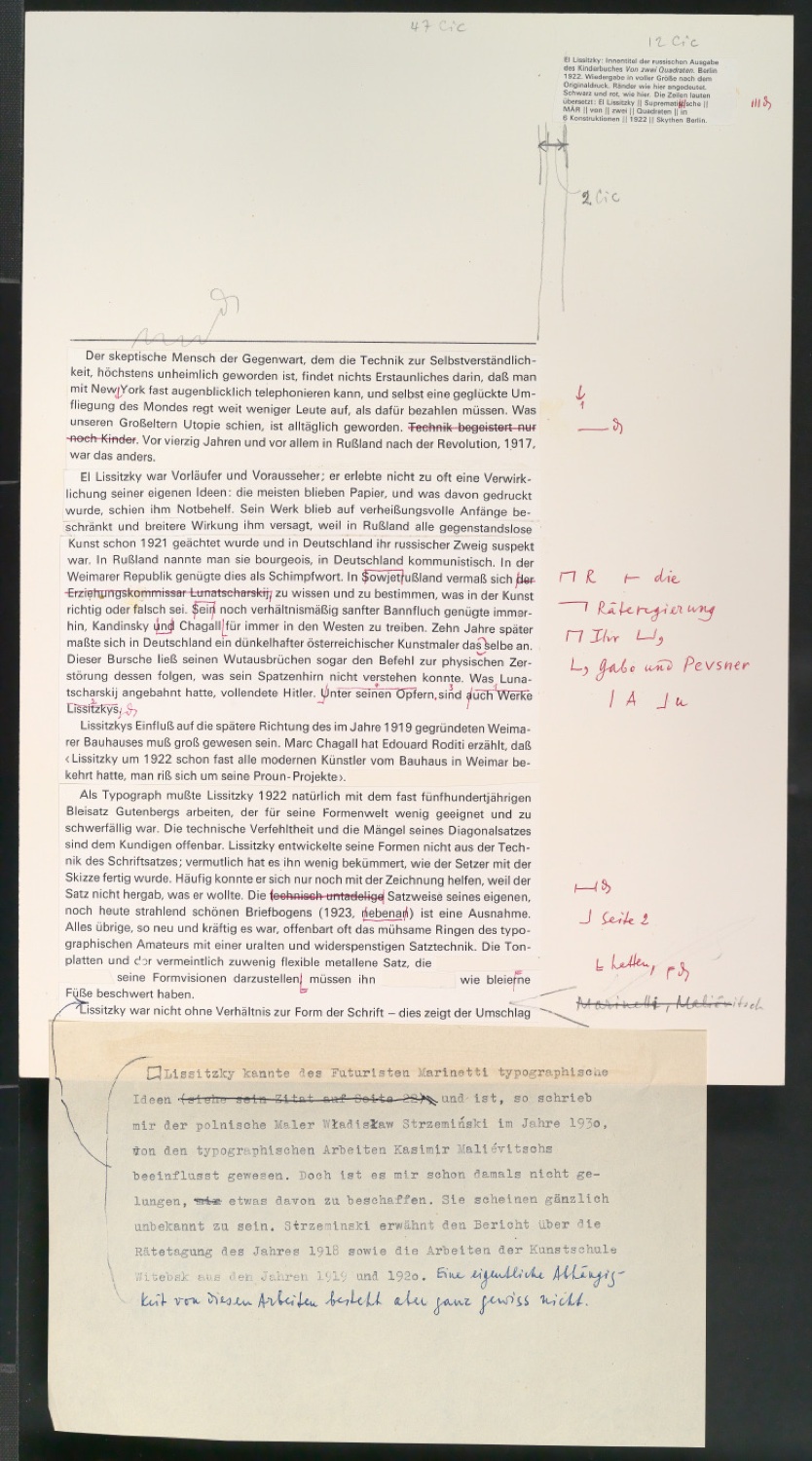 Werke und Aufsätze über El Lissitzky (1890-1941) — Blatt 7