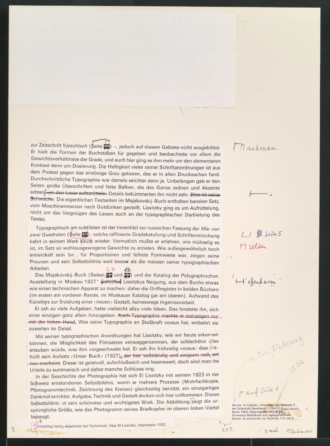 Werke und Aufsätze über El Lissitzky (1890-1941) — Blatt 23