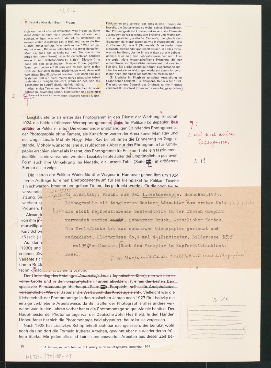 Werke und Aufsätze über El Lissitzky (1890-1941) — Blatt 26