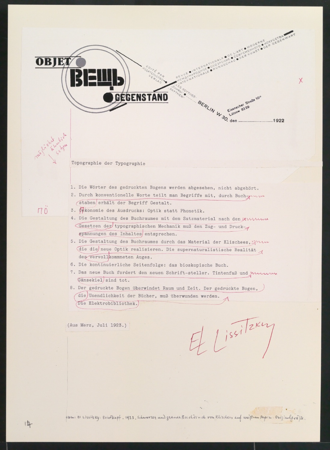 Werke und Aufsätze über El Lissitzky (1890-1941) — Blatt 33