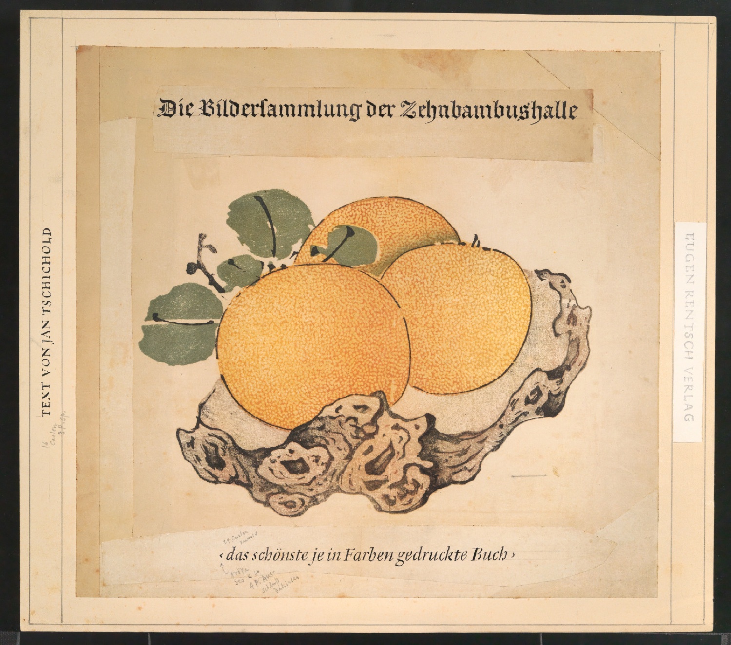 Entwurf für den Schuber von Die Bildersammlung der Zehnbambushalle — Blatt 1
