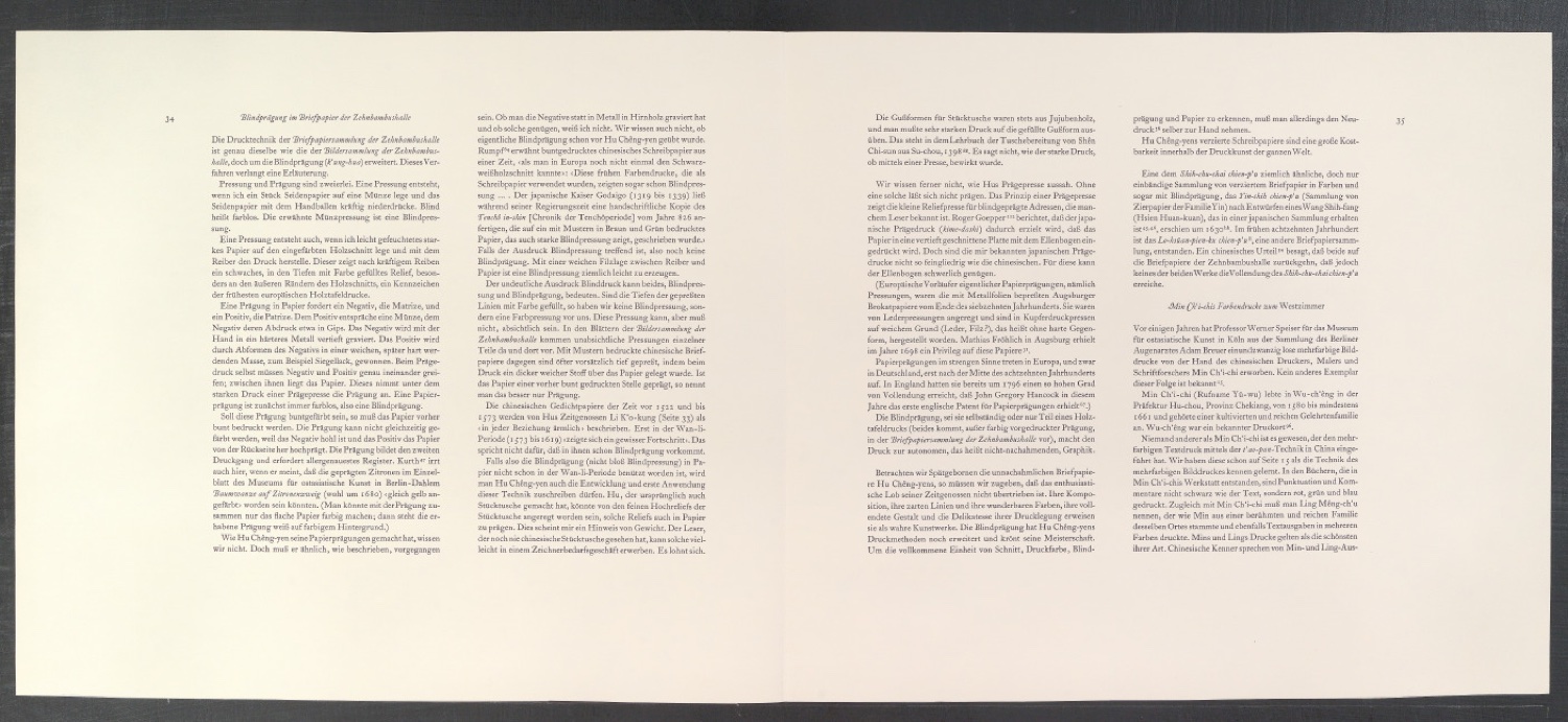 Probedruck für den Textteil von Die Bildersammlung der Zehnbambushalle — Blatt 18