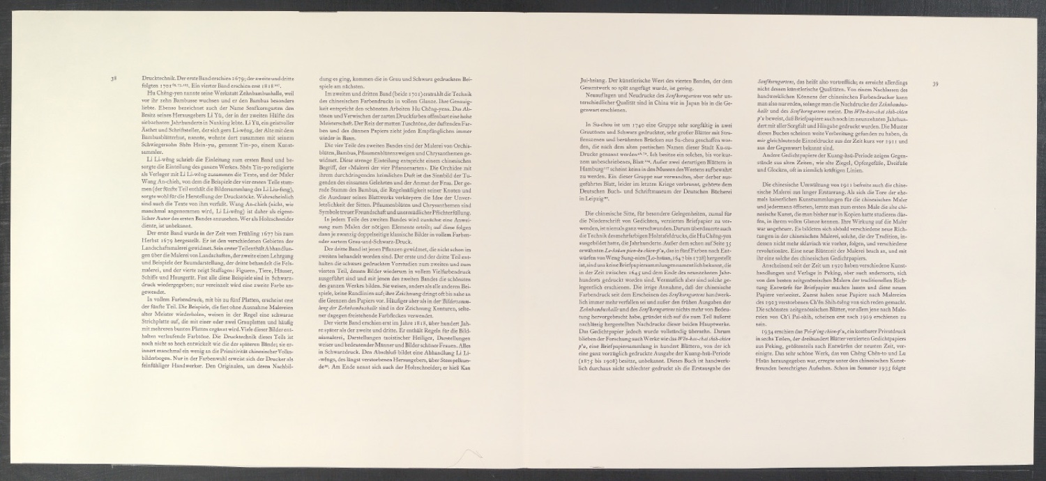 Probedruck für den Textteil von Die Bildersammlung der Zehnbambushalle — Blatt 20