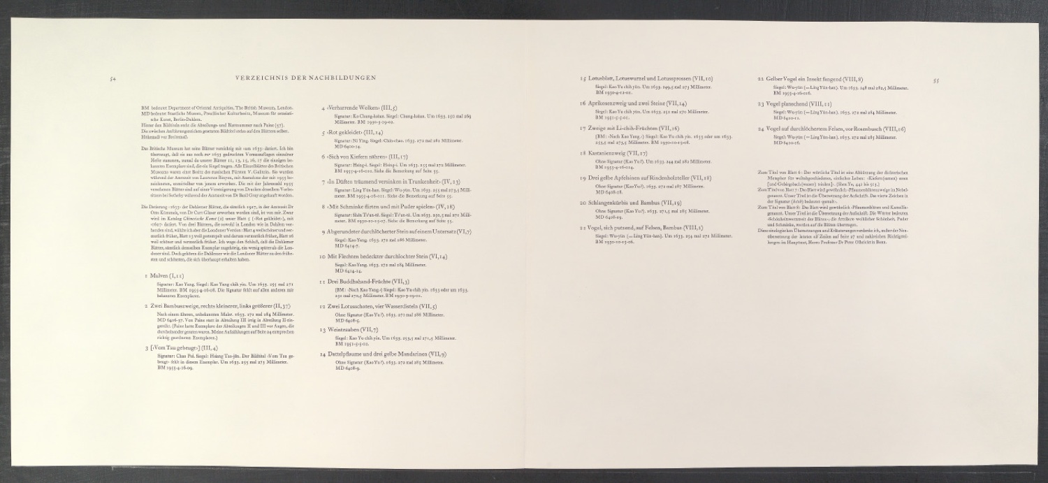 Probedruck für den Textteil von Die Bildersammlung der Zehnbambushalle — Blatt 28