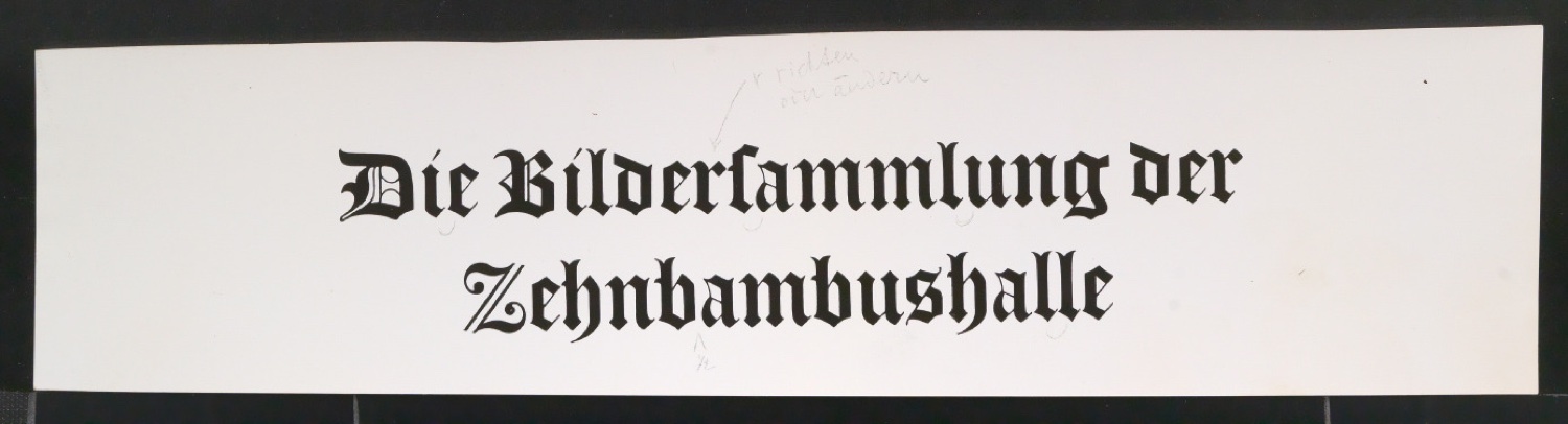 Entwürfe und Klischeeabzüge für den Titel von Die Bildersammlung der Zehnbambushalle — Blatt 7