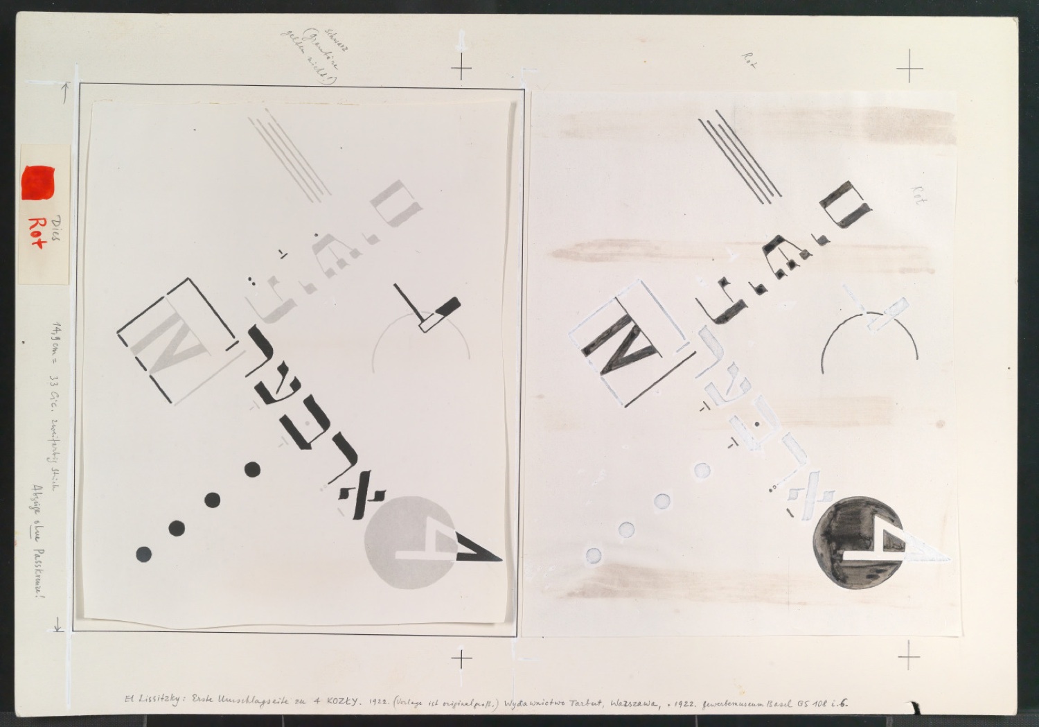 Klischeevorlagen für Illustrationen von Werke und Aufsätze über El Lissitzky (1890-1941) — Blatt 1