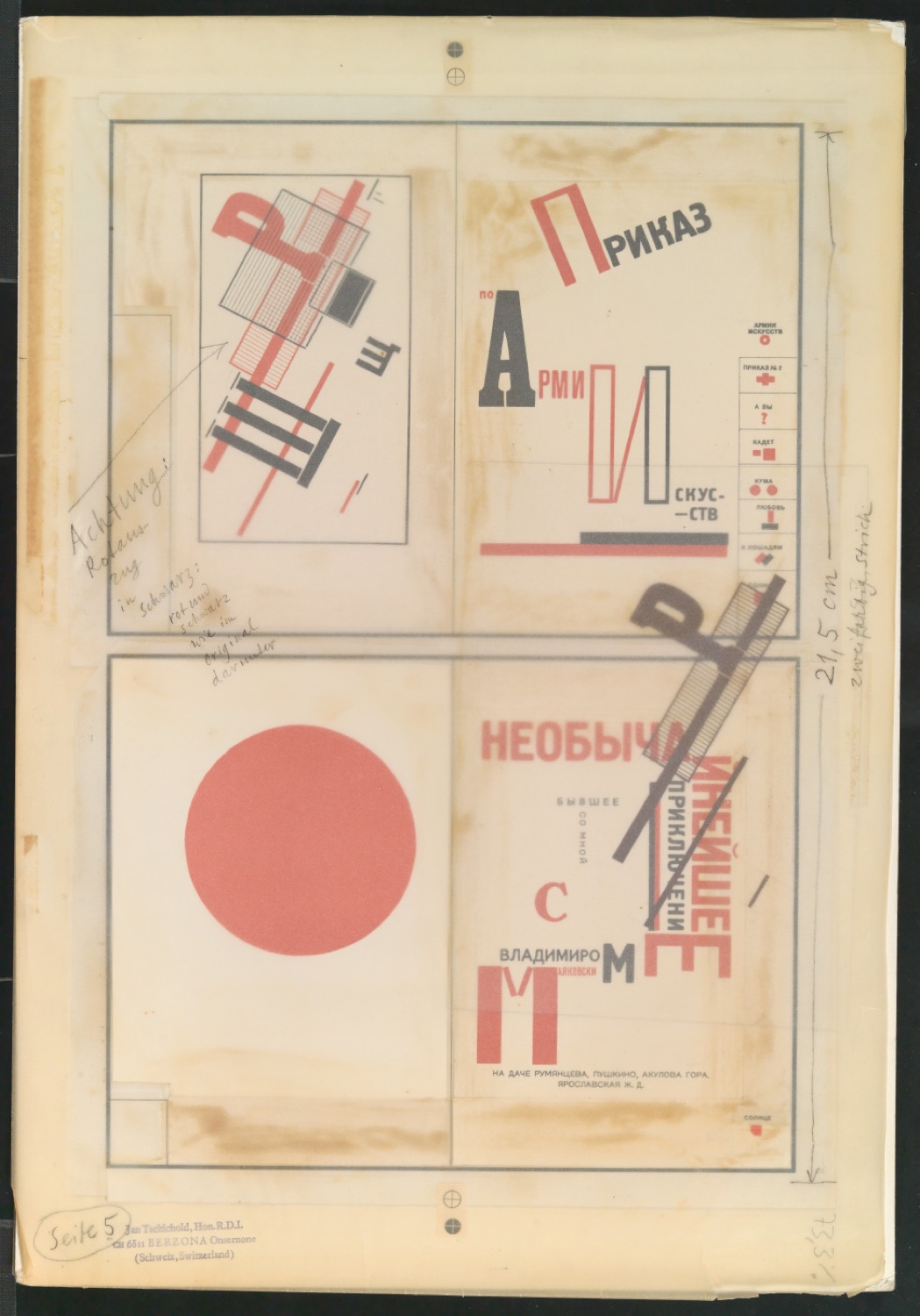 Klischeevorlagen für Illustrationen von Werke und Aufsätze über El Lissitzky (1890-1941) — Blatt 3