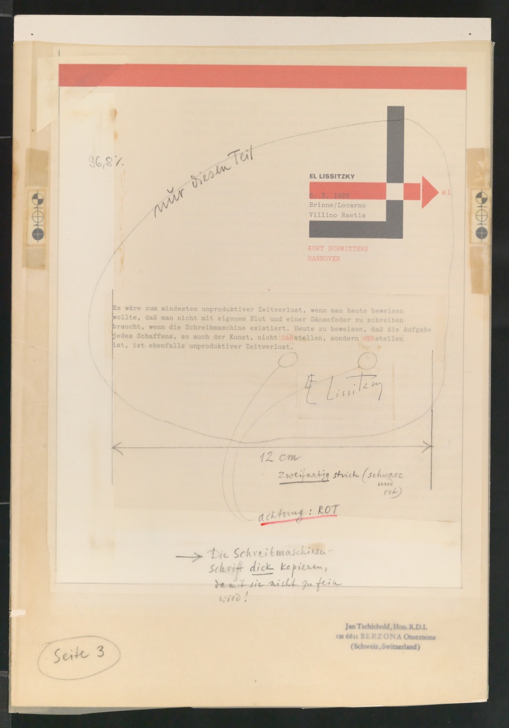 Klischeevorlagen für Illustrationen von Werke und Aufsätze über El Lissitzky (1890-1941) — Blatt 7