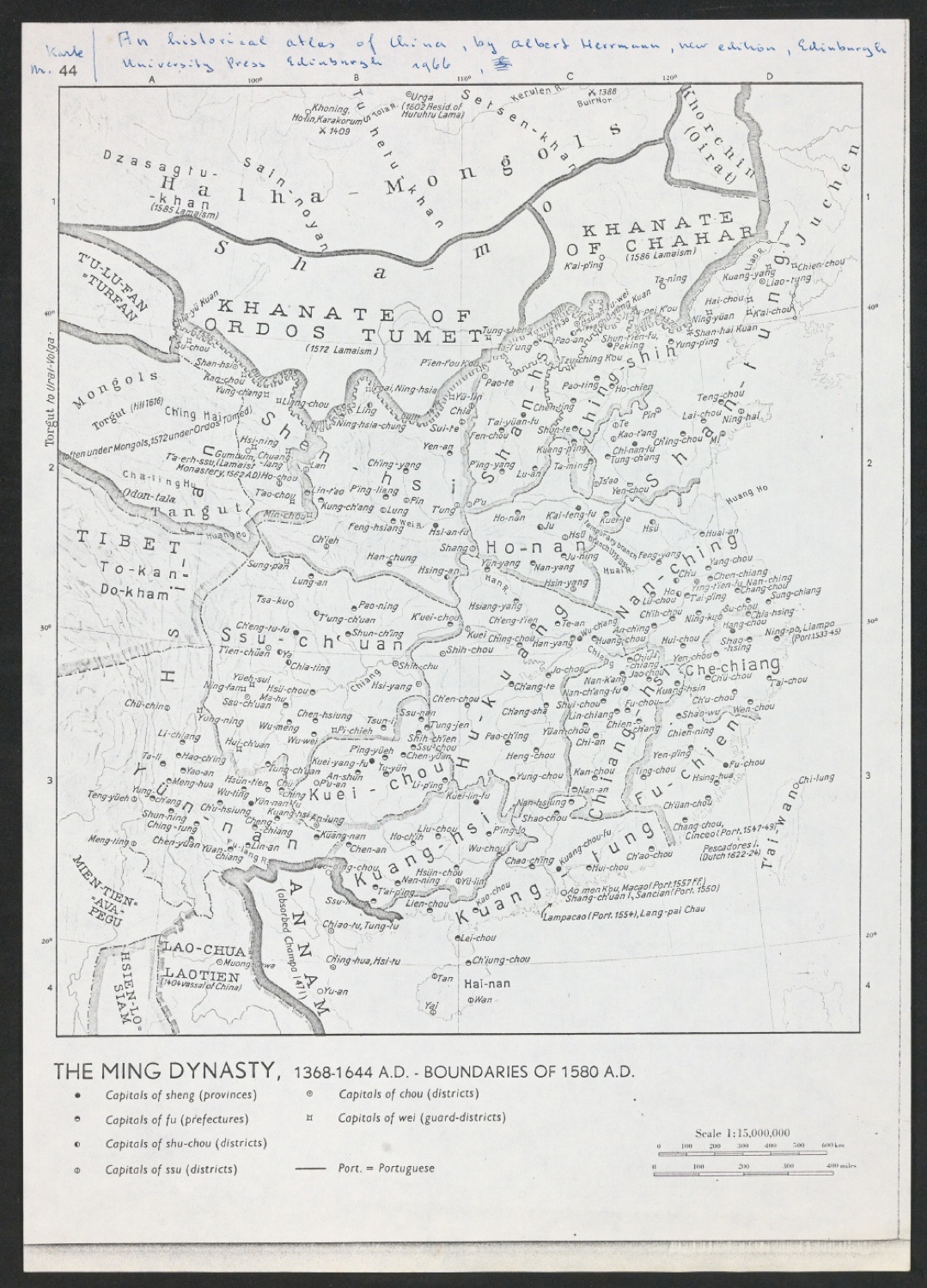 Pre-press von Landkarten des Chinas der Ming-Dynastie für In Su-Chou um 1740: 15 Ku-Su-Drucke — Blatt 5