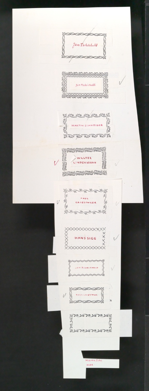 Montierte Entwürfe für Exlibris — Blatt 3