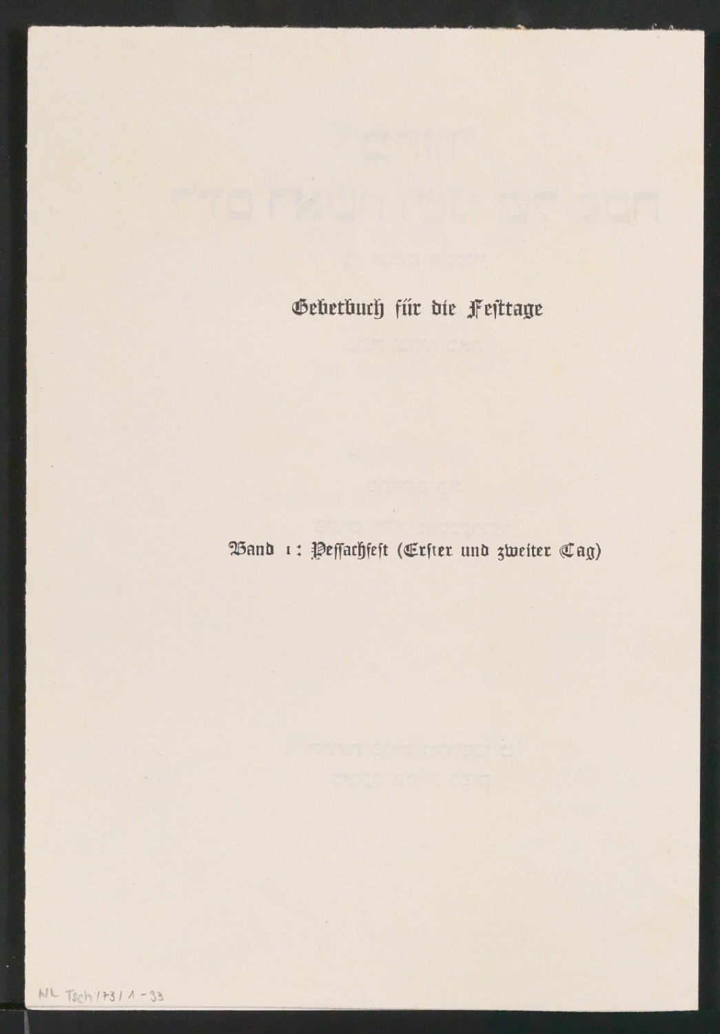 Probedrucke, Klischee und Klischeeabzug von Titelblatt und Illustration für Gebetbuch für das Pessachfest — Blatt 11