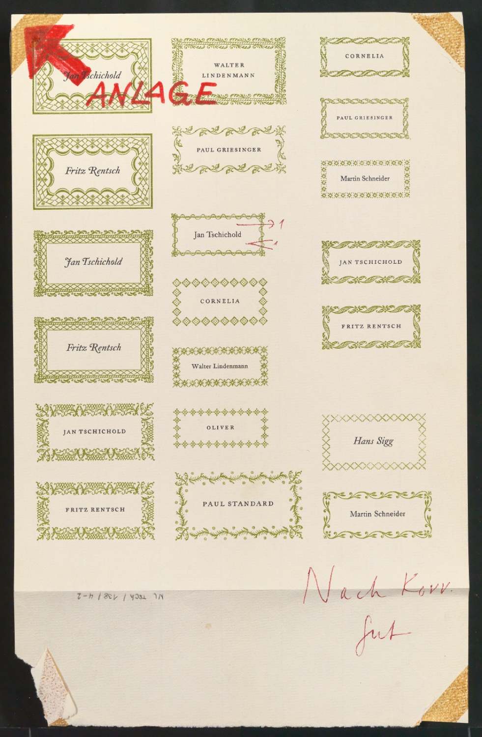 Probedrucke und Korrekturfahnen von Exlibris — Blatt 3
