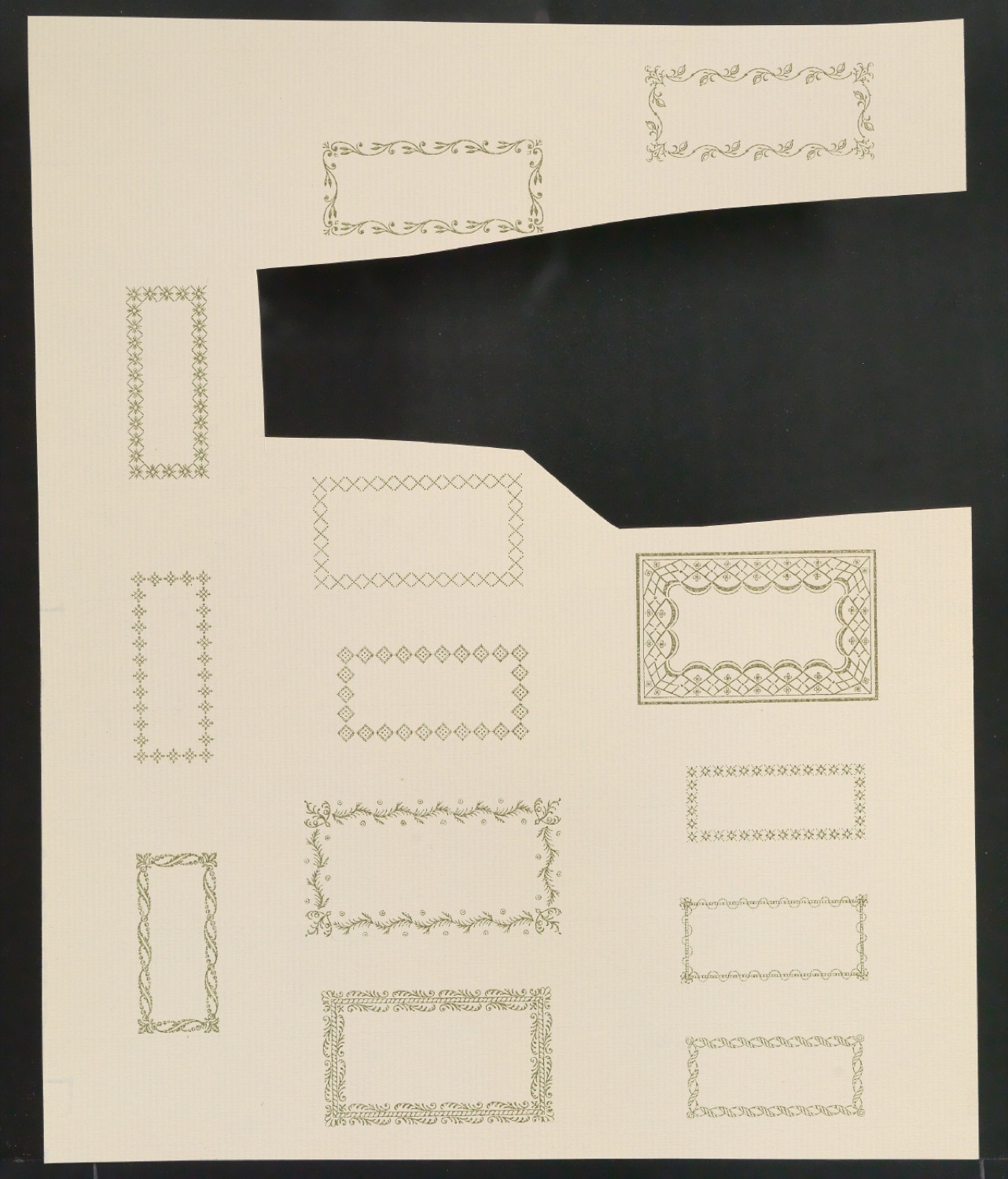 Entwurf und Probedrucke von Schmuckrahmen für Exlibris — Blatt 3