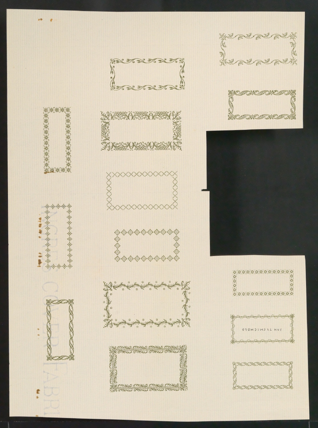 Entwurf und Probedrucke von Schmuckrahmen für Exlibris — Blatt 7