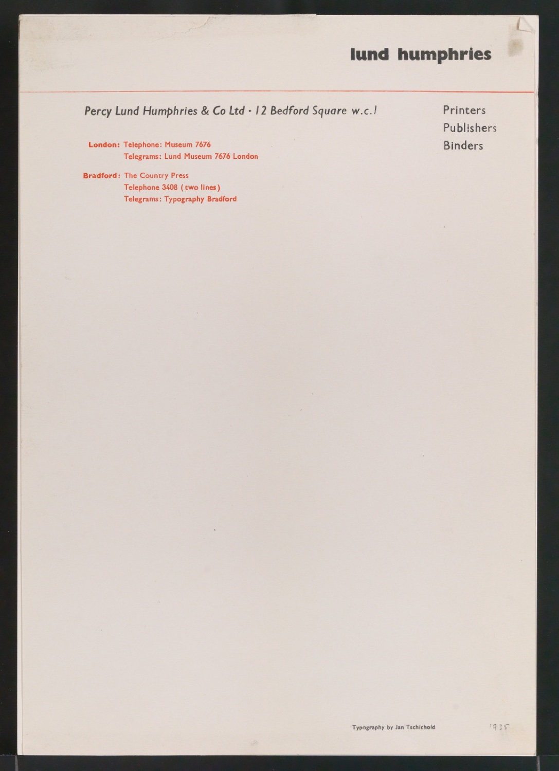Korrekturfahnen für Abbildungen von Briefbogen für Lund Humphries & Co Ltd — Blatt 3