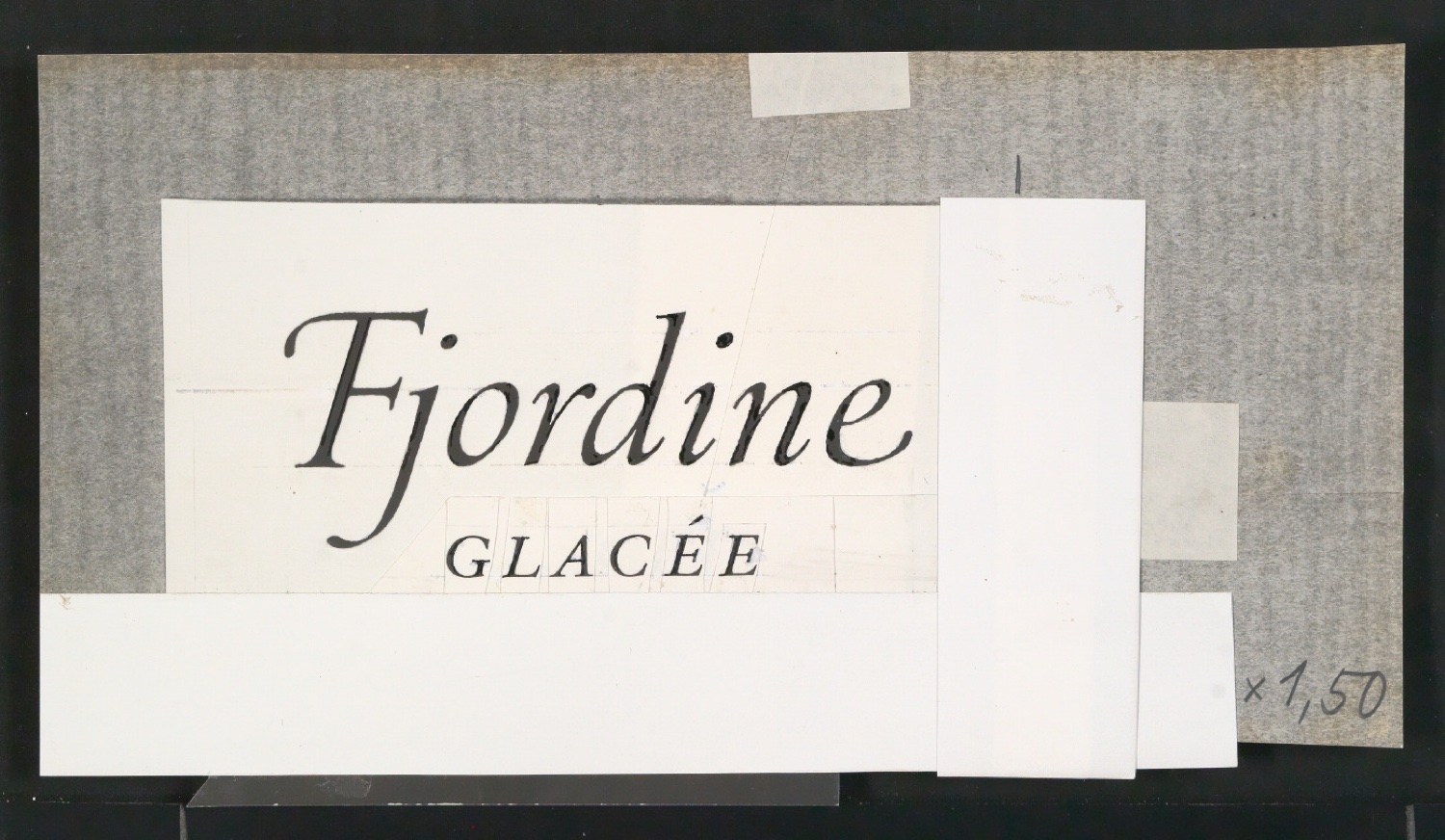 Montierte Entwürfe von Schriftzug für Schokoladenverpackung Fjordines Glacées — Blatt 1