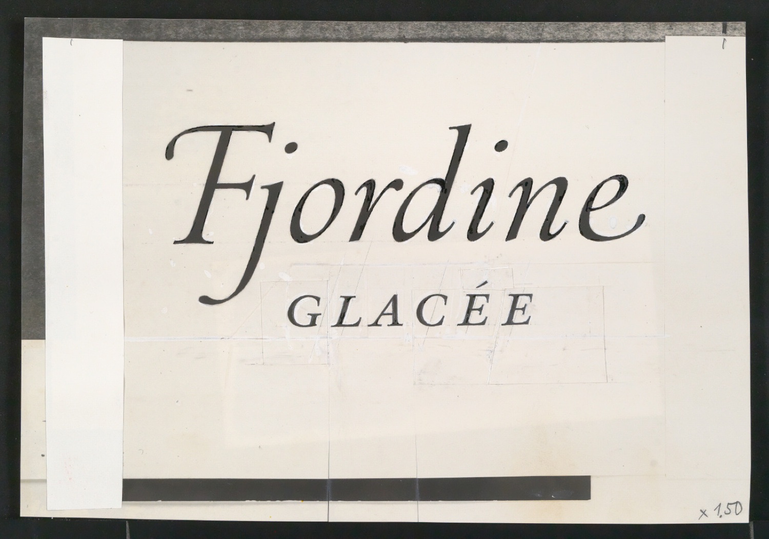 Montierte Entwürfe von Schriftzug für Schokoladenverpackung Fjordines Glacées — Blatt 3