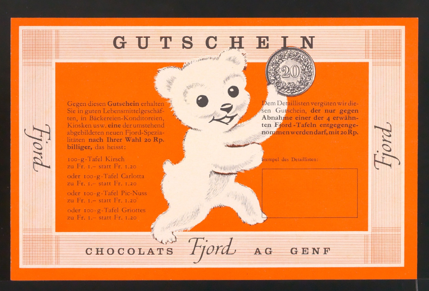 Entwurf und Klischeeabzug von Schriftzug für Schokoladenverpackung Fjordines Glacées — Blatt 3