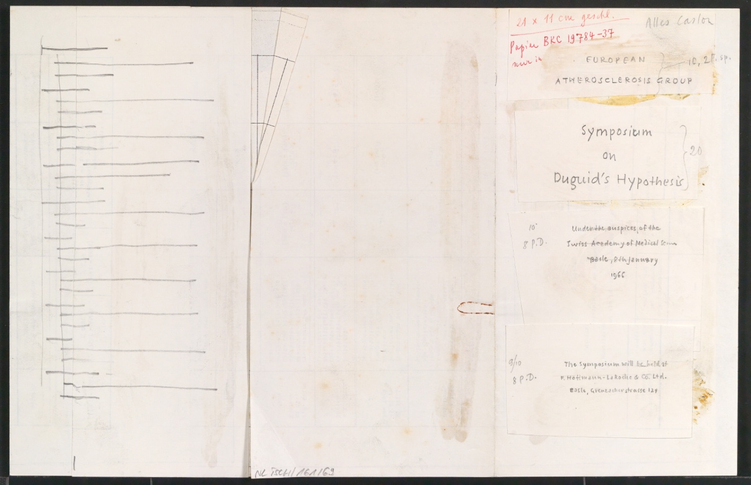 Blindband mit Entwurfsskizzen für Symposium on Duduid's Hypothesis — Blatt 1